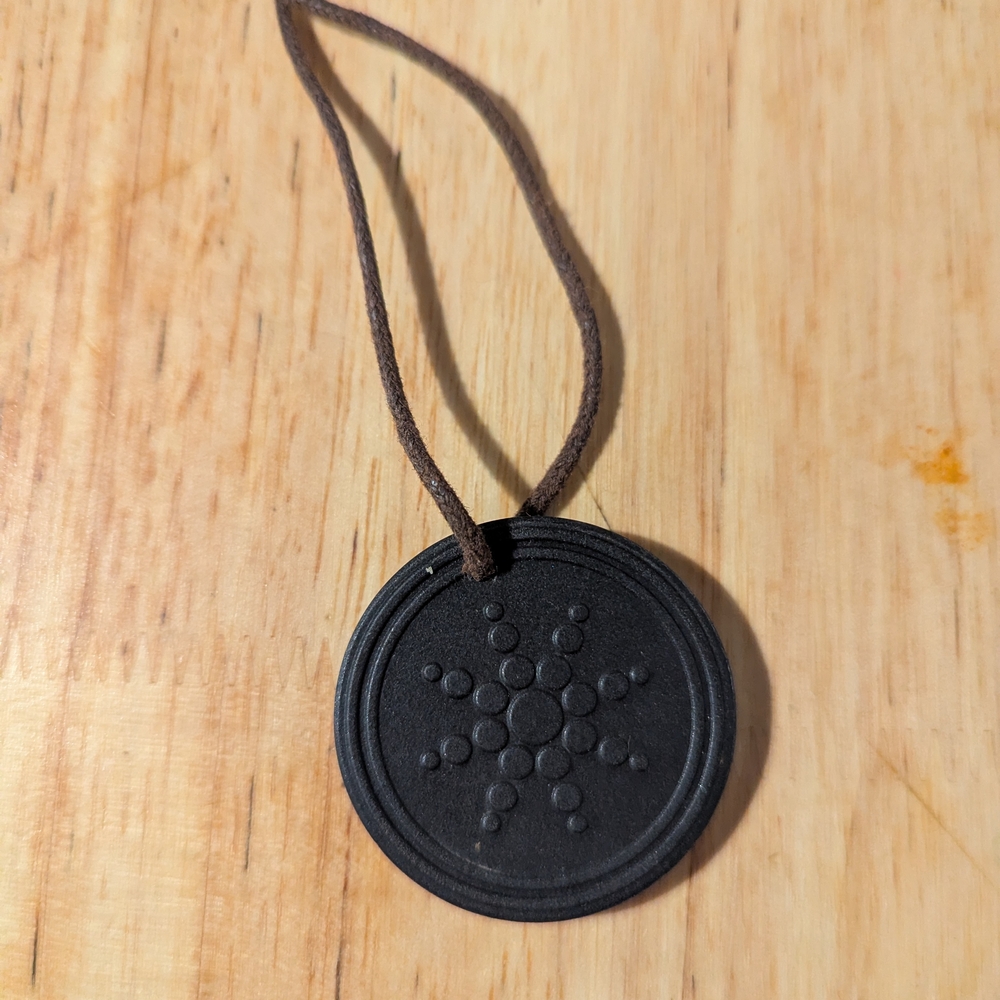 🖤 Quantum Science Pendant Necklace – Minimalist Black Disc Lava Stone